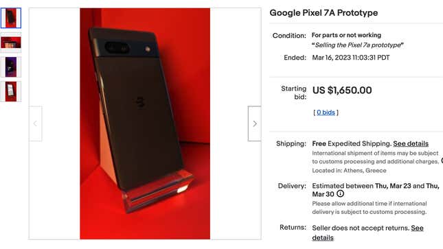 This listing for what's supposedly a Pixel 7a 