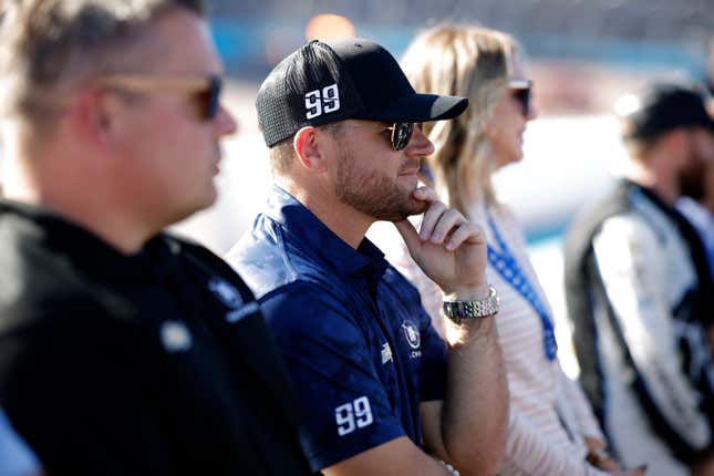 Trackhouse Racing team co-owner Justin Marks waits on the grid prior to the NASCAR Cup Series Championship at Phoenix Raceway on November 06, 2022 in Avondale, Arizona.