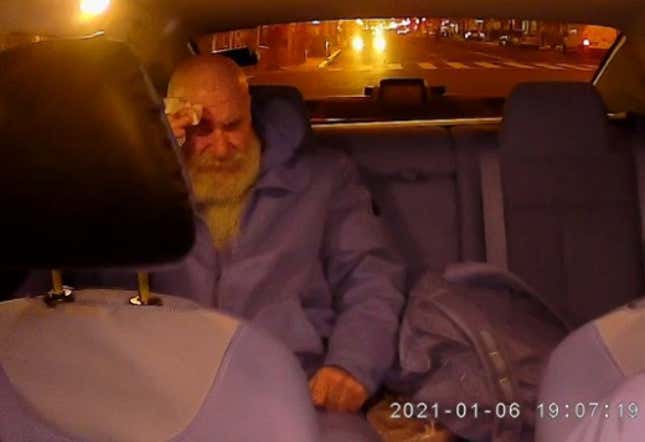 Jerry Braun Jan. 6, 2021 in the back of an Uber.