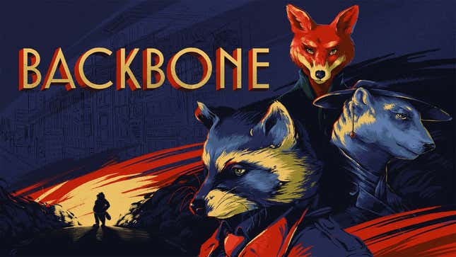 Backbone box art cover shows anthropomorphic animals in film noire suits.