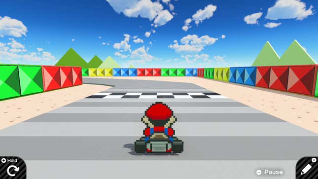 A screen from Mario Kart as recreated in Nintendo's Game Builder Garage
