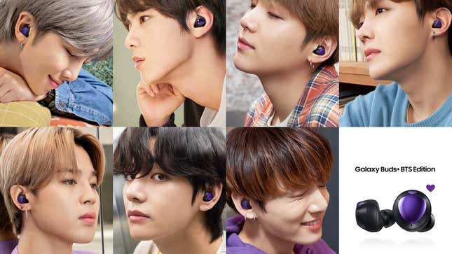 A photo of BTS wearing Samsung gear