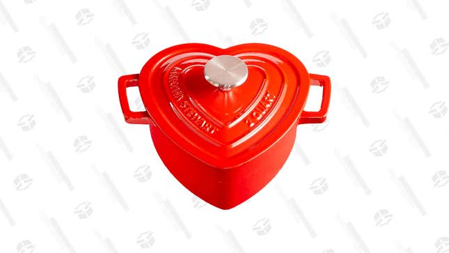 Martha Stewart Collection Enameled Heart-Shaped Cast Iron is shown.