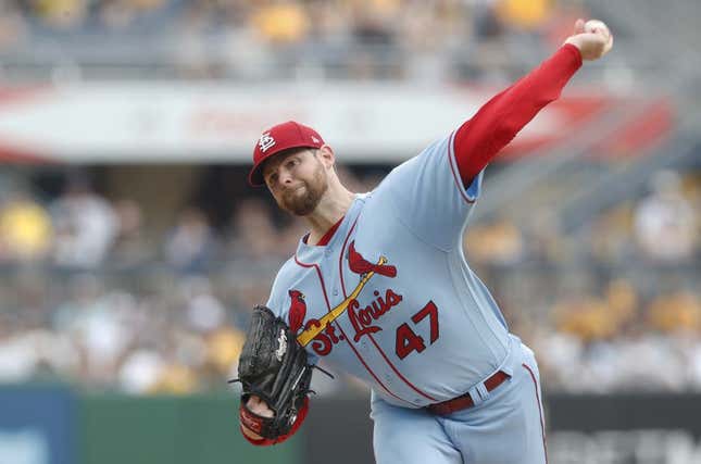 Jun 3, 2023; Pittsburgh, Pennsylvania, USA;  St. Louis Cardinals starting pitcher Jordan Montgomery (47) delivers a pitch against the Pittsburgh Pirates during the first inning at PNC Park.