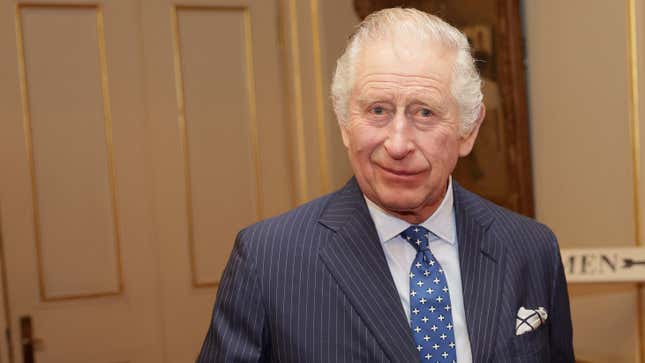 King Charles III attends a reception to celebrate the second anniversary of The Reading Room at Clarence House on February 23, 2023 in London, England. 