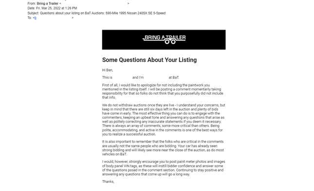 Image for article titled The Reason Why Bring A Trailer Pulled That Nissan 240SX Auction Is Real Complicated