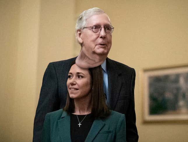 Image for article titled Protective Mitch McConnell Takes New Senator Under Neck