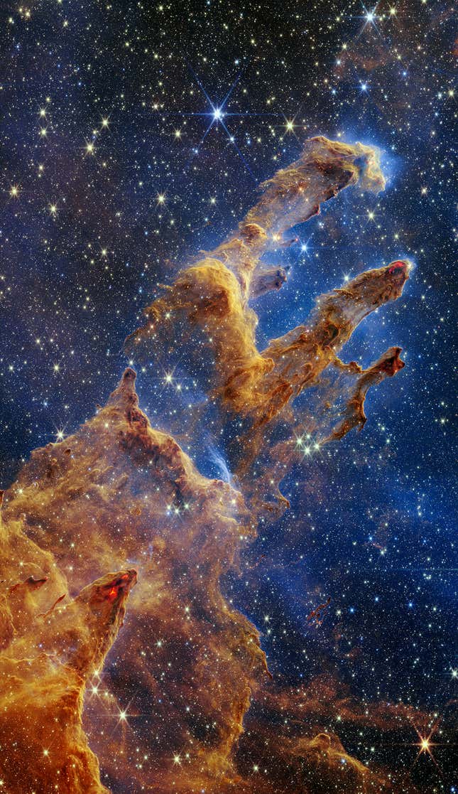 Imagen para el artículo titulado El telescopio Webb muestra Los Pilares de la Creación como nunca antes los habíamos visto