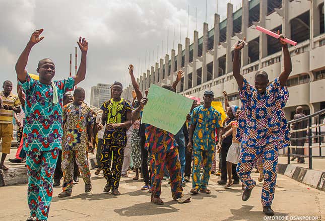 Otodo Gbame residents celebrating the court judgment.