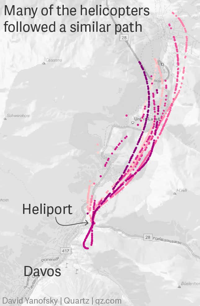 Image for article titled We brought an antenna to Davos to track private air travel, and here’s what we found