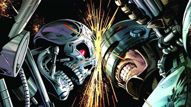 A cover from the RoboCop vs Terminator comic series