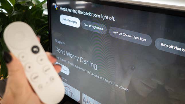 A photo of the back room lights command on Google TV
