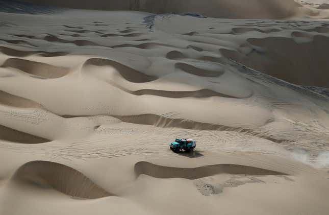 Image for article titled Photos: The epic landscape of the Dakar Rally, seen from above