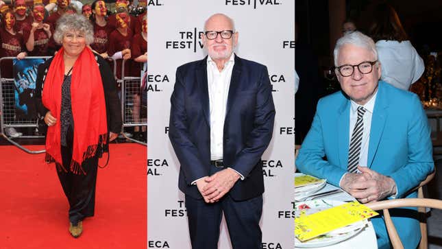 Da esquerda para a direita: Miriam Margolis (Foto: Tim Whitby/Getty Images), Frank Oz (Foto: Jimmy McCarthy/Getty Images para o Tribeca Festival), Steve Martin (Foto: Dimitrios Kambouris/Getty Images para o Museu de Arte Moderna)