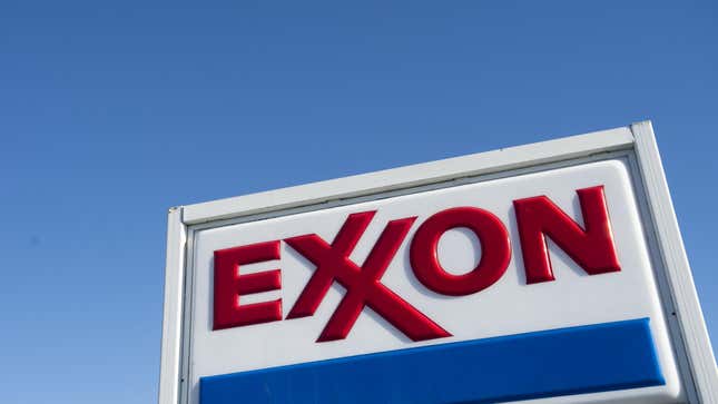 An Exxon gas station sign.