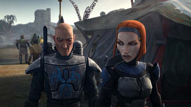 Pre Vizsla and Bo-Katan Kryze in Star Wars: The Clone Wars