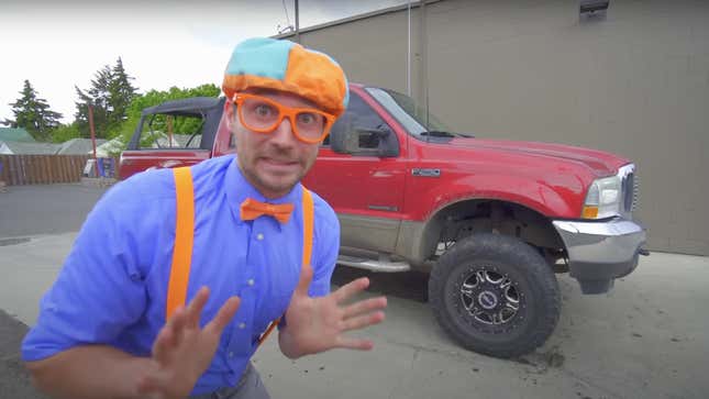 Image for article titled Blippi Teaches Kids How to Clean Cars and Fuels Our Nightmares