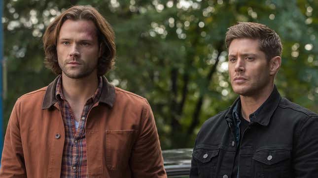 Jared Padalecki and Jensen Ackles as Sam and Dean Winchester in Supernatural. 