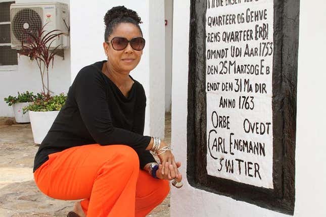 The author at the water cistern in The Castle’s courtyard.
