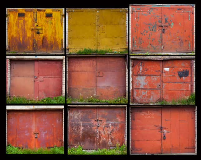 Image for article titled Photos: The rainbow beauty of Lithuania’s Soviet-era “garage towns”