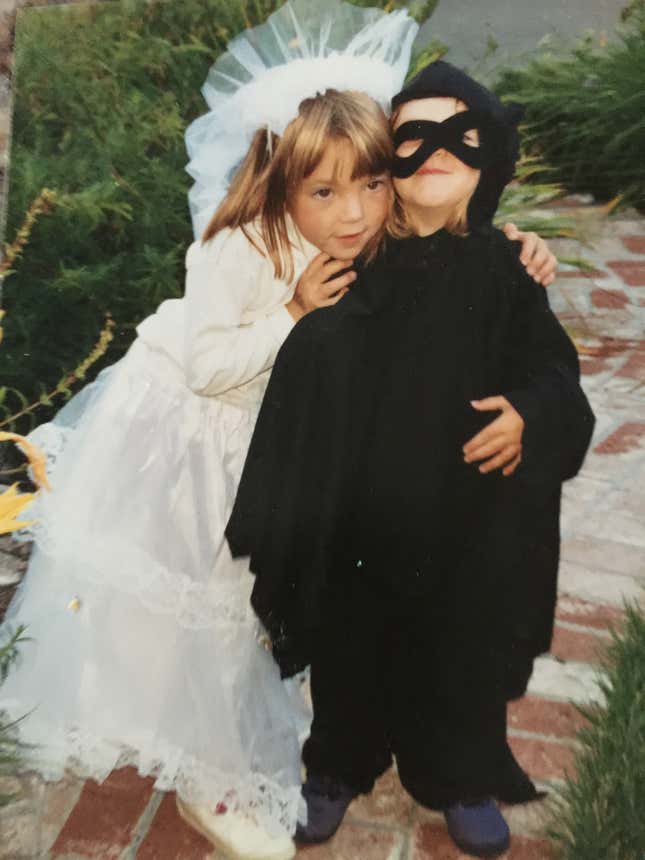 Portrait of the author (right) as a young bat.