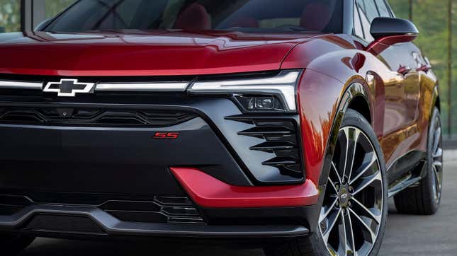 A close-up image of the front of a 2024 Chevrolet Blazer EV.