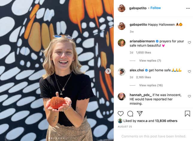Image for article titled Gabby Petito Is Missing, and Instagram Is Obsessed with Finding Her