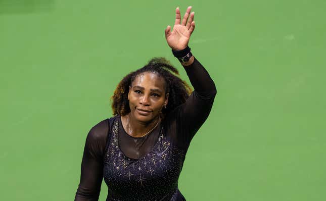 NEW YORK, NEW YORK - SEPTEMBER 02: Serena Williams of the United States walks off the court after having played her final career match against Ajla Tomljanovic of Australia in the third round on Day 5 of the US Open Tennis Championships at USTA Billie Jean King National Tennis Center on September 02, 2022 in New York City 