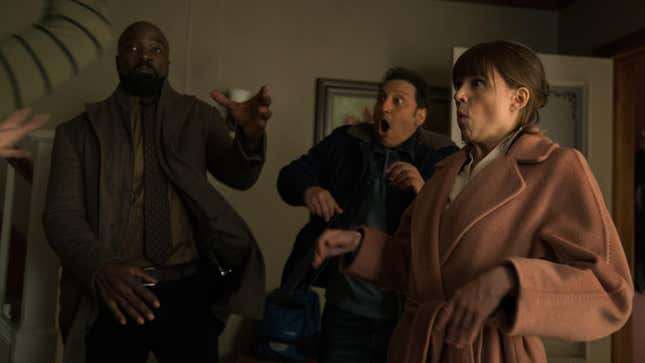 Mike Colter, Aasif Mandvi, and Katja Herbers in Evil.