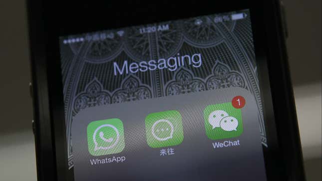 Alibaba’s messaging app in the middle between WhatsApp and WeChat.