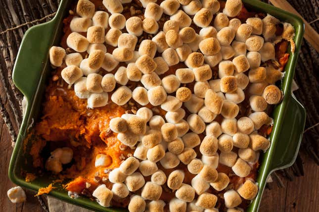 Image for article titled Please Don&#39;t Add Marshmallows In Your Sweet Potatoes This Thanksgiving. That&#39;s Just Wrong