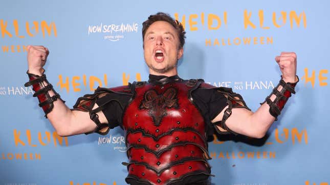 Elon Musk attends Heidi Klum’s 2022 Hallowe’en Party at  Cathedrale at Moxy Hotel on October 31, 2022 in New York City.