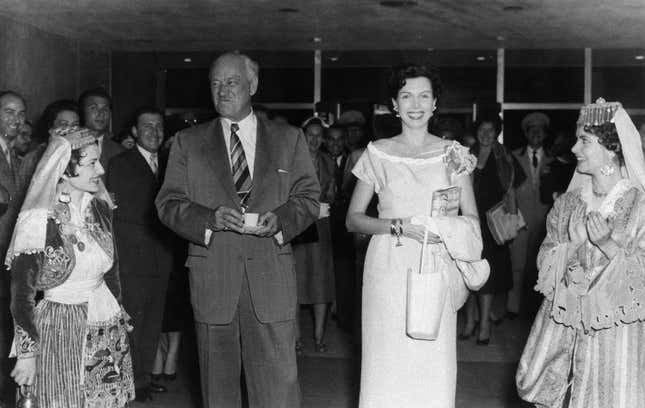 Conrad Hilton at the opening of the Istanbul Hilton in 1955.