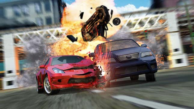 Imagine: A modern Burnout could look as good, if not better than this obviously unreachable target for Burnout 3: Takedown that EA passed around as a promotional image back in 2004.