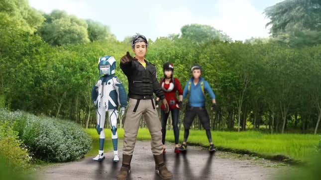 Some official art for Pokemon GO shows a few human characters, with the new Willow at the front, reaching out in what looks like desperation.