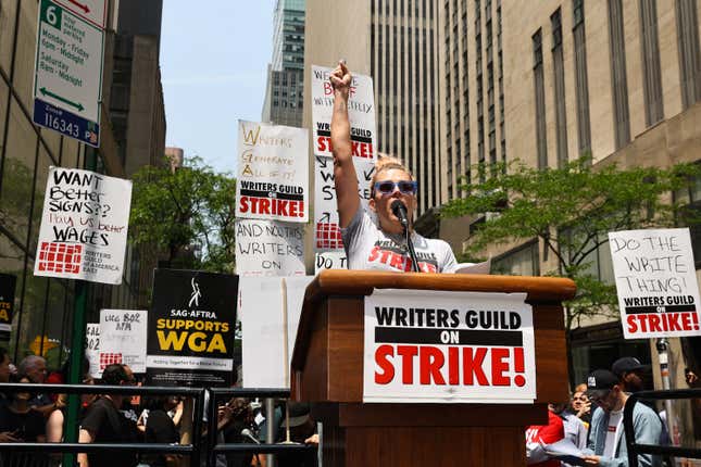 Busy Phillips at Writers' Strike rally