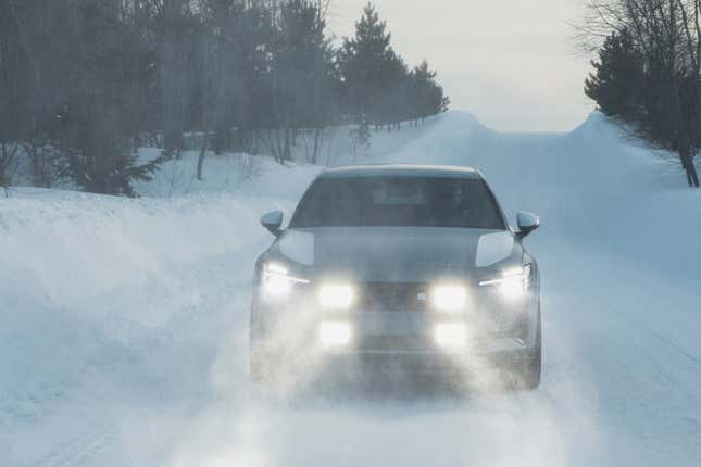 Image for article titled The 2023 Polestar 2 EV Is a Mighty Winter Driving Machine