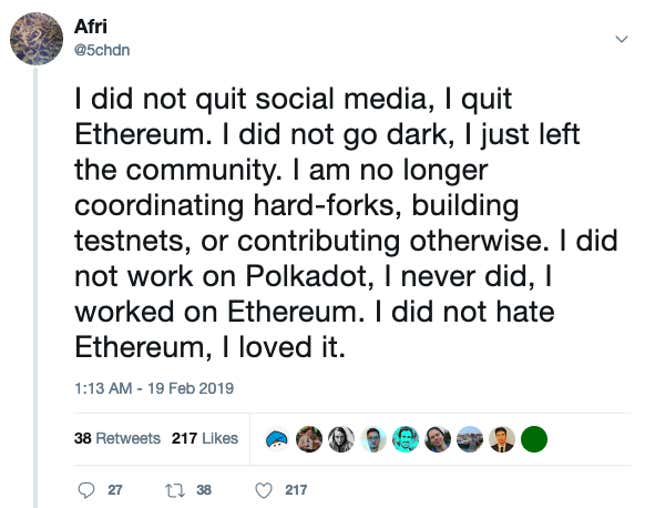 Image for article titled A Twitter spat is causing trouble for the ethereum blockchain network