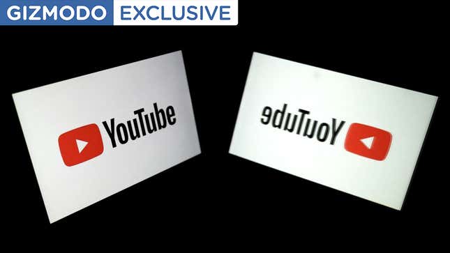 YouTube's logo, mirrored. 