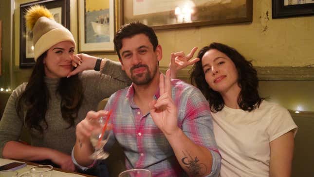 Ari Notis and two friends. The blurring on Ari is due to how very drunk he is.