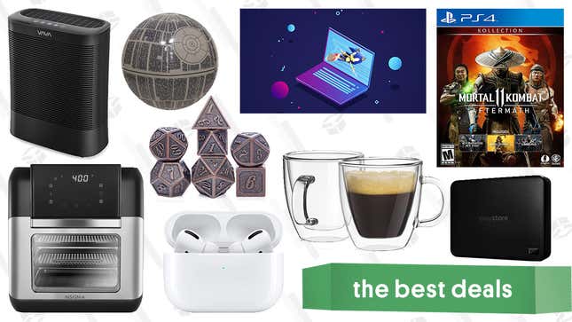 Image for article titled Tuesday&#39;s Best Deals: Refurbished AirPods Pro, Learn to Code 2021 Bundle, Mortal Kombat 11 Aftermath, Death Star Beach Ball, Insignia Air Fryer, VAVA Air Purifier, and More
