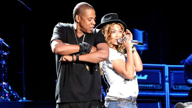 Jay-Z and Beyonce perform at Coachella on April 16, 2010. 
