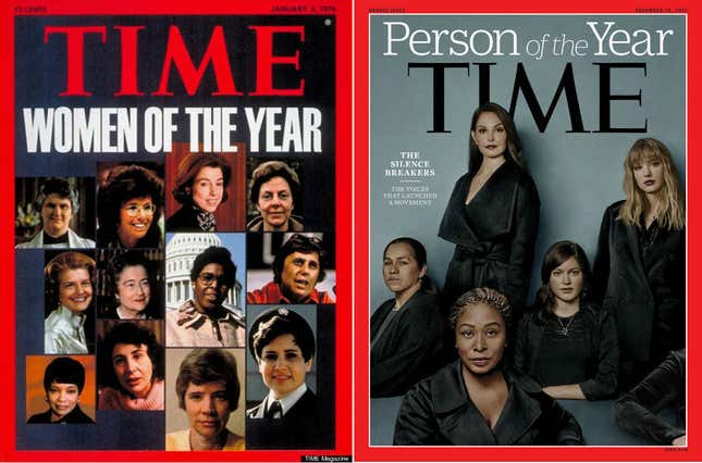 Women of the year 1975. Persons of the year 2017.