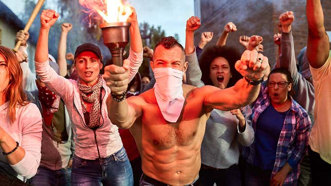 Image for article titled Man Really Only Joined Angry Mob To Show Off Fancy New Torch