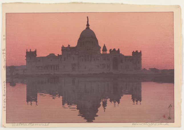 Victoria Memorial, from the series, India and Southeast Asia, by Yoshida Hiroshi, 1931.