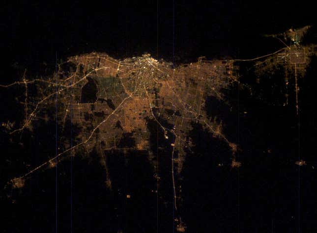 Image for article titled Can you recognize the world’s most famous cities from space?