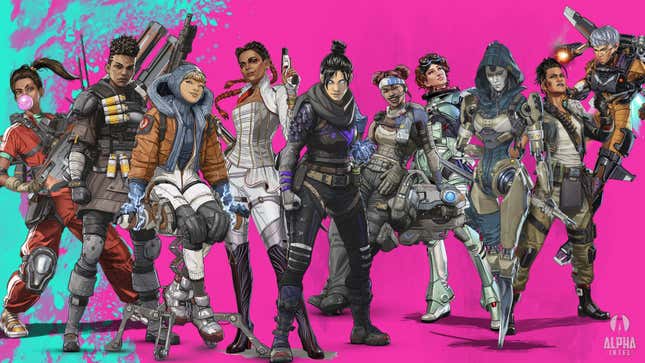An image Apex Legends news site Alpha Intel shared on International Women's Day featuring all the women characters in the game.