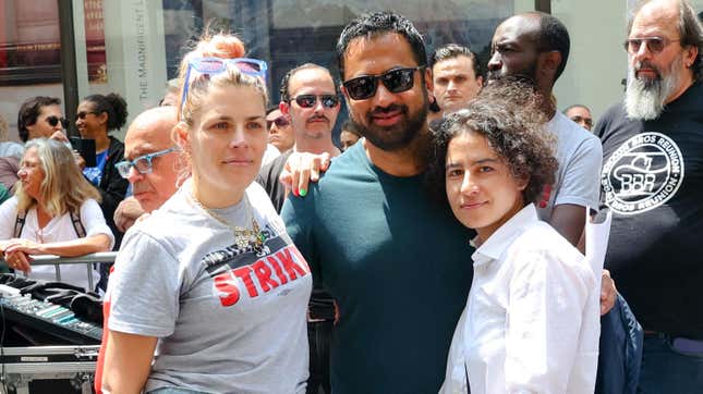 Kal Penn, Busy Phillips, and Ilana Glazer at the writers' strike