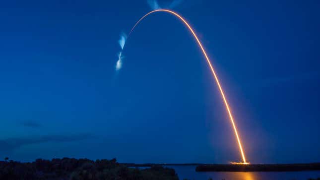 SpaceX Falcon 9 rocket carrying the Dragon capsule lifts off from Launch Complex 39A at NASA’s Kennedy Space Center in Florida on July 14, 2022, 