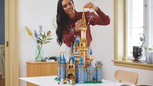 a woman building the castle